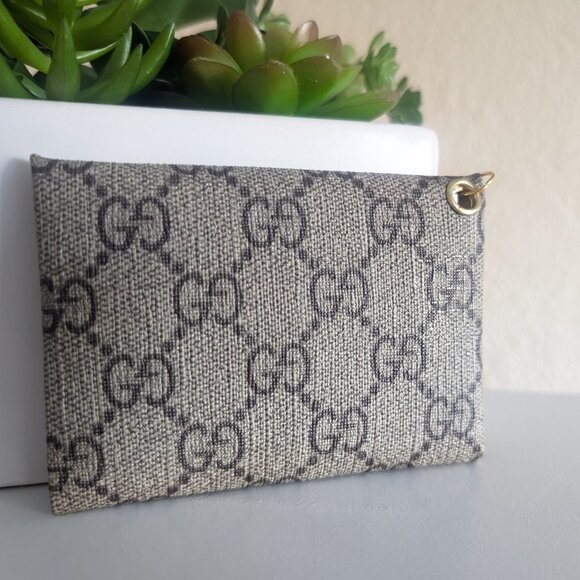 Upcycled Gucci Card Holder Gold Key Ring, Brand New w Authenticity Certificate - Picture 2 of 5